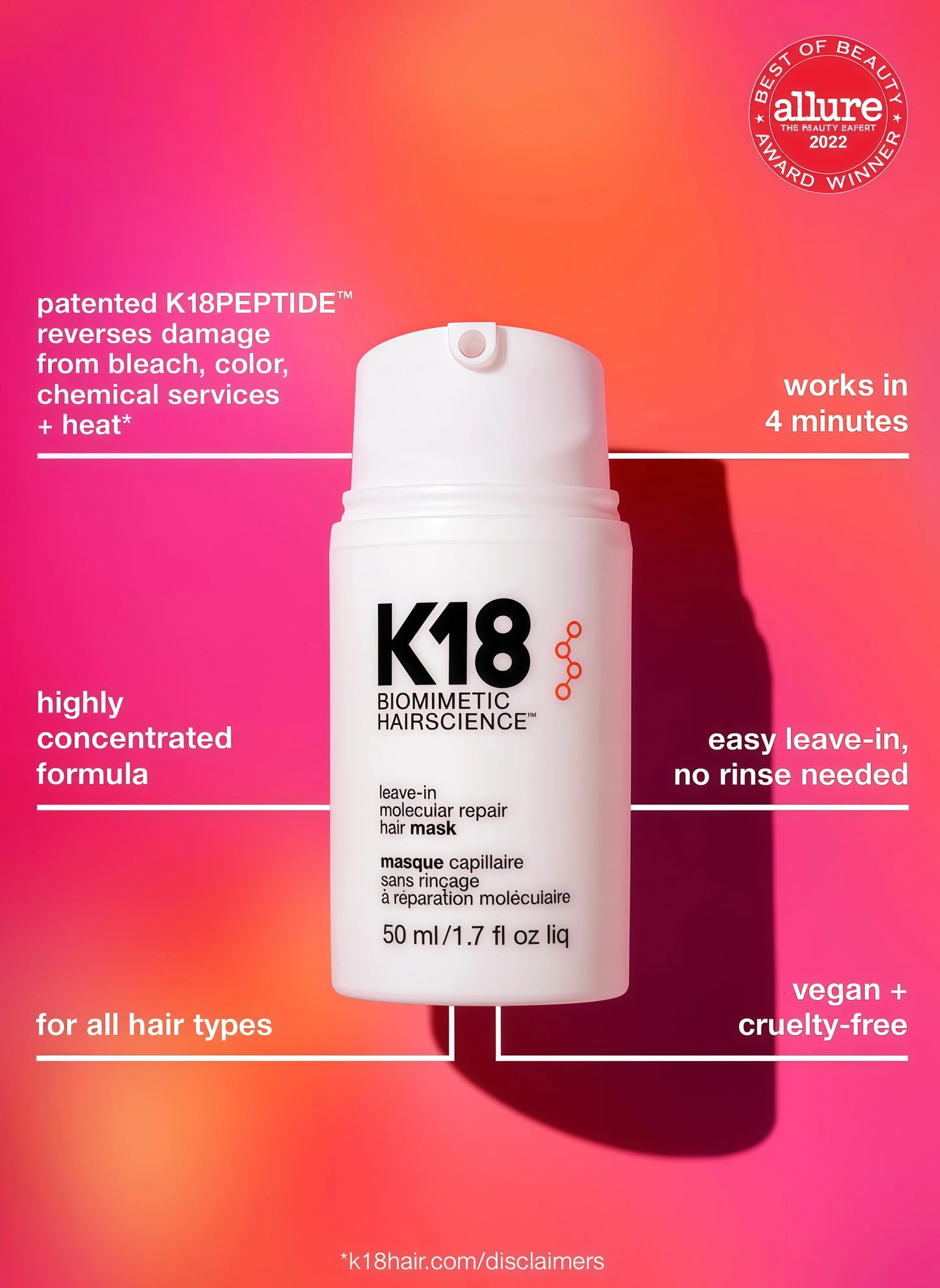 leave-inmolecular repairhair mask
